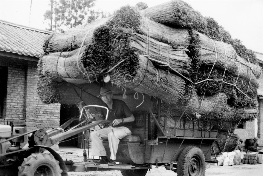 Don Gibbs driving tractor 1987